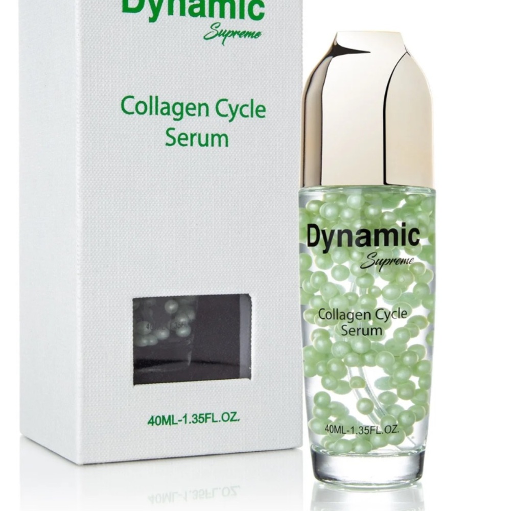 Green and Silver Skincare Serum with Dynamic Collagen